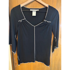 Vintage Women's Max Studio Black & white Top XS